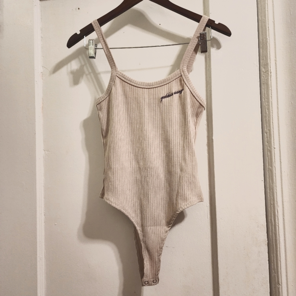 NWT Forever 21 "Godess Energy" Bodysuit Cream Size M